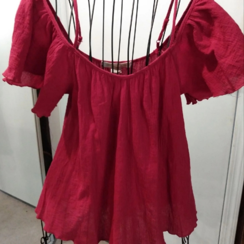 Red off shoulder top size small